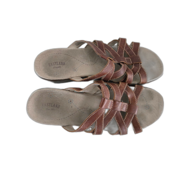 Eastland Leather Heeled Sandals Women 11 Brown - Picture 3 of 7